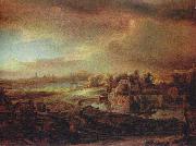 REMBRANDT Harmenszoon van Rijn Landschaft mit Kutsche painting